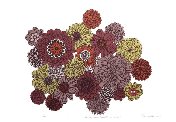 Retro Wall Flowers in Yellow